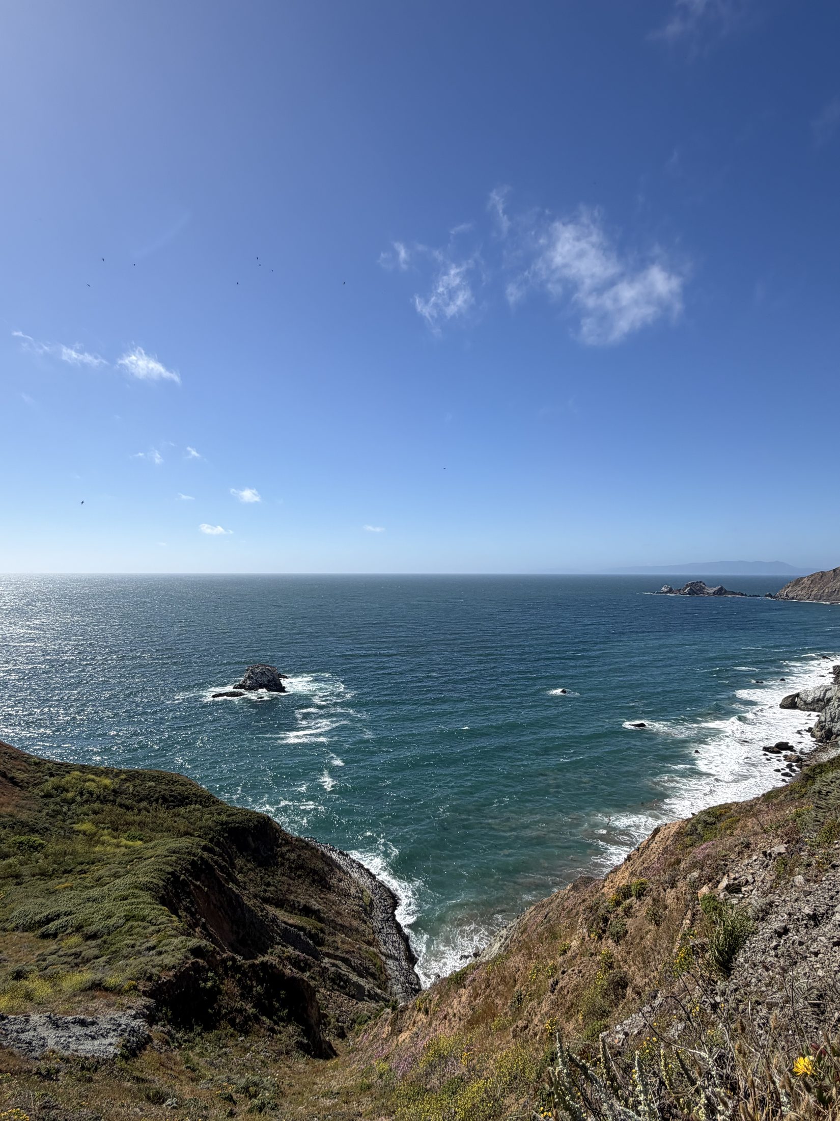 Edge of land.